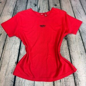 Mossimo Vintage Early 00s Y2K Target Women's Red T-Shirt 100% Cotton Size Large